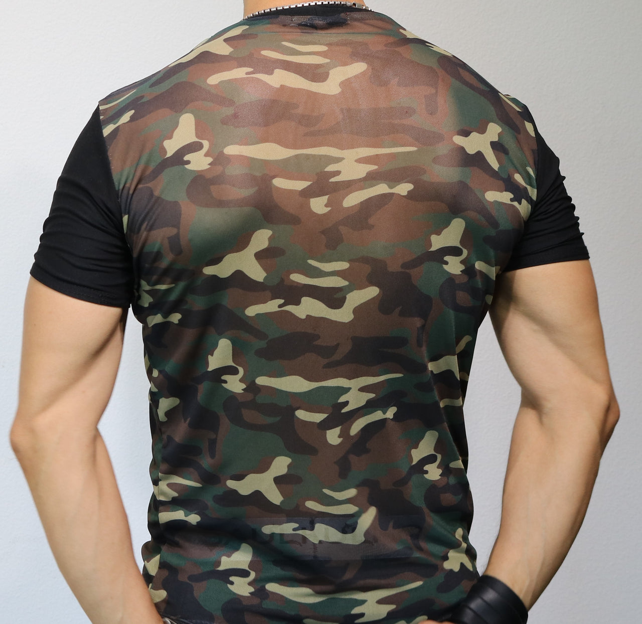 Saulho Camouflage Body Mesh Short Sleeve T-Shirt